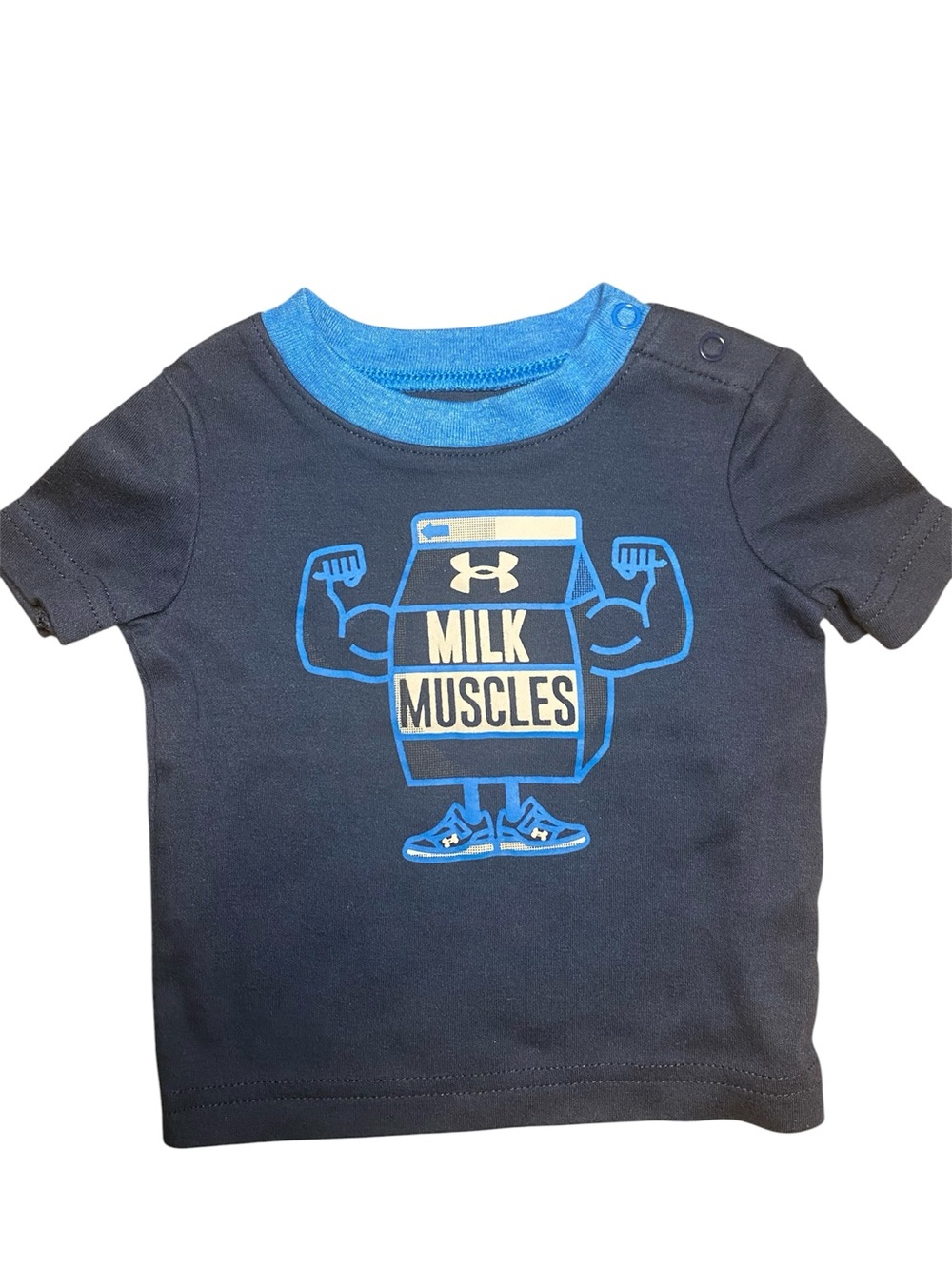 Under Armour Baby Navy "Milk Muscles" Graphic Tee. 3-6 months